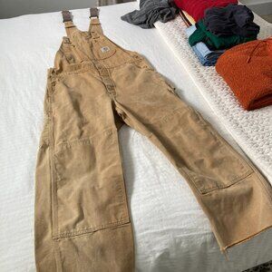 Carhartt canvas overalls, size L but altered